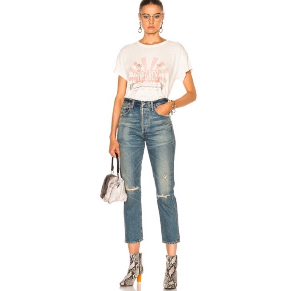 NWT Citizens of Humanity Dree Crop High Rise Straight Jeans Premium Denim